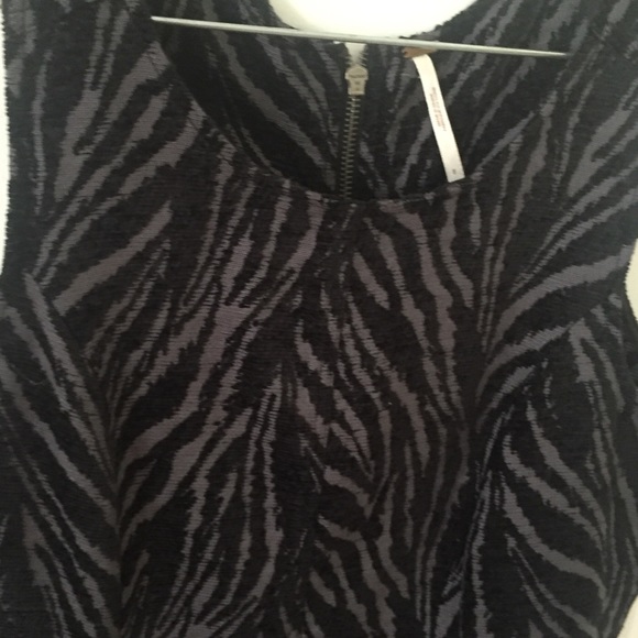 Free People Textured Zebra Print Flare Mini Dress - Picture 5 of 8